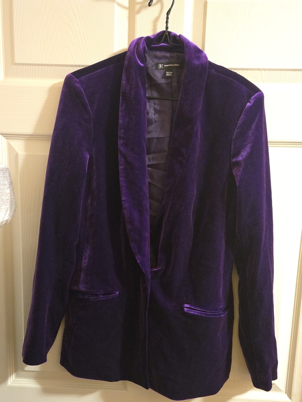 INC International Concepts Deep Purple Velvet Blazer